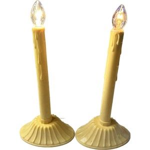 Pair Vintage Christmas Single Light Candolier - Electric Drip Candles with Bulbs